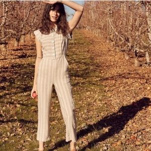 NWOT, Christy Dawn tan stripe jump suit